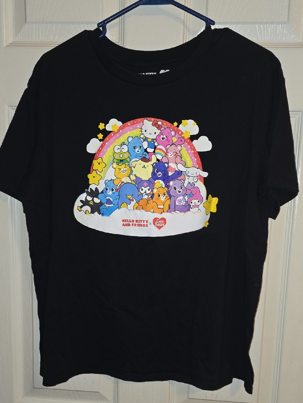Hello Kitty‎ Black Graphic Tee with White Logo Print